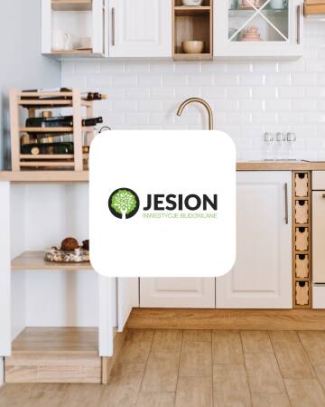 Torebka Jesion w kuchni Elegancka torebka z logo na białej kuchni, zaaranżowana